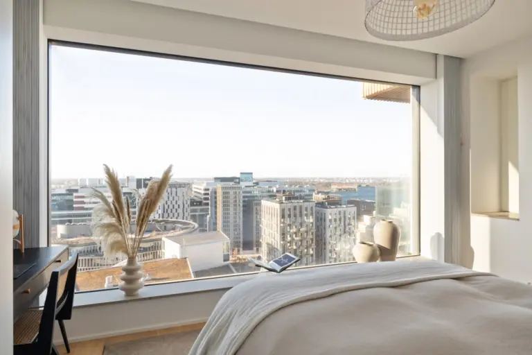 utsikt från sovrum över stockholm